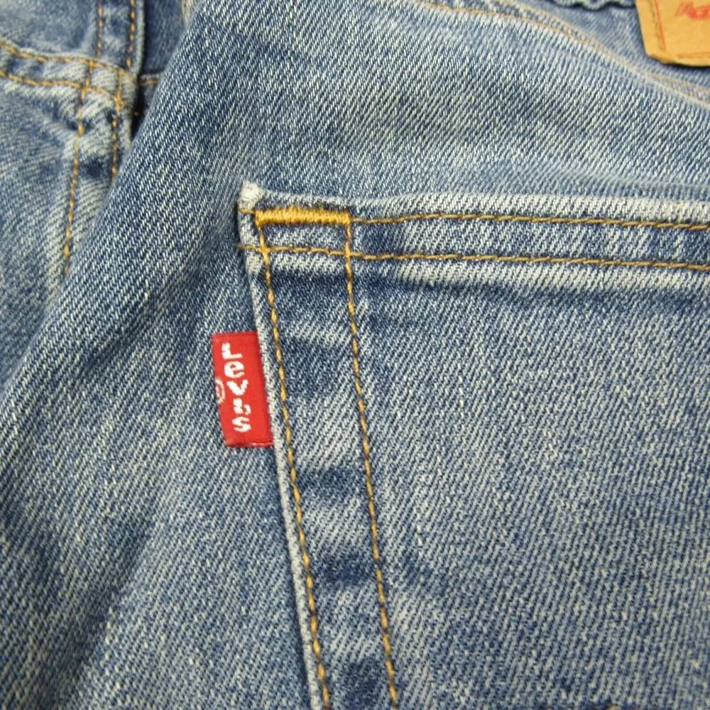 Levis 502 Jeans Mens 36x31 Blue Taper Fit Faded Red Tab‎ Distressed